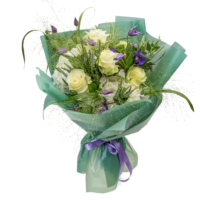 kytice růží a hortenzií